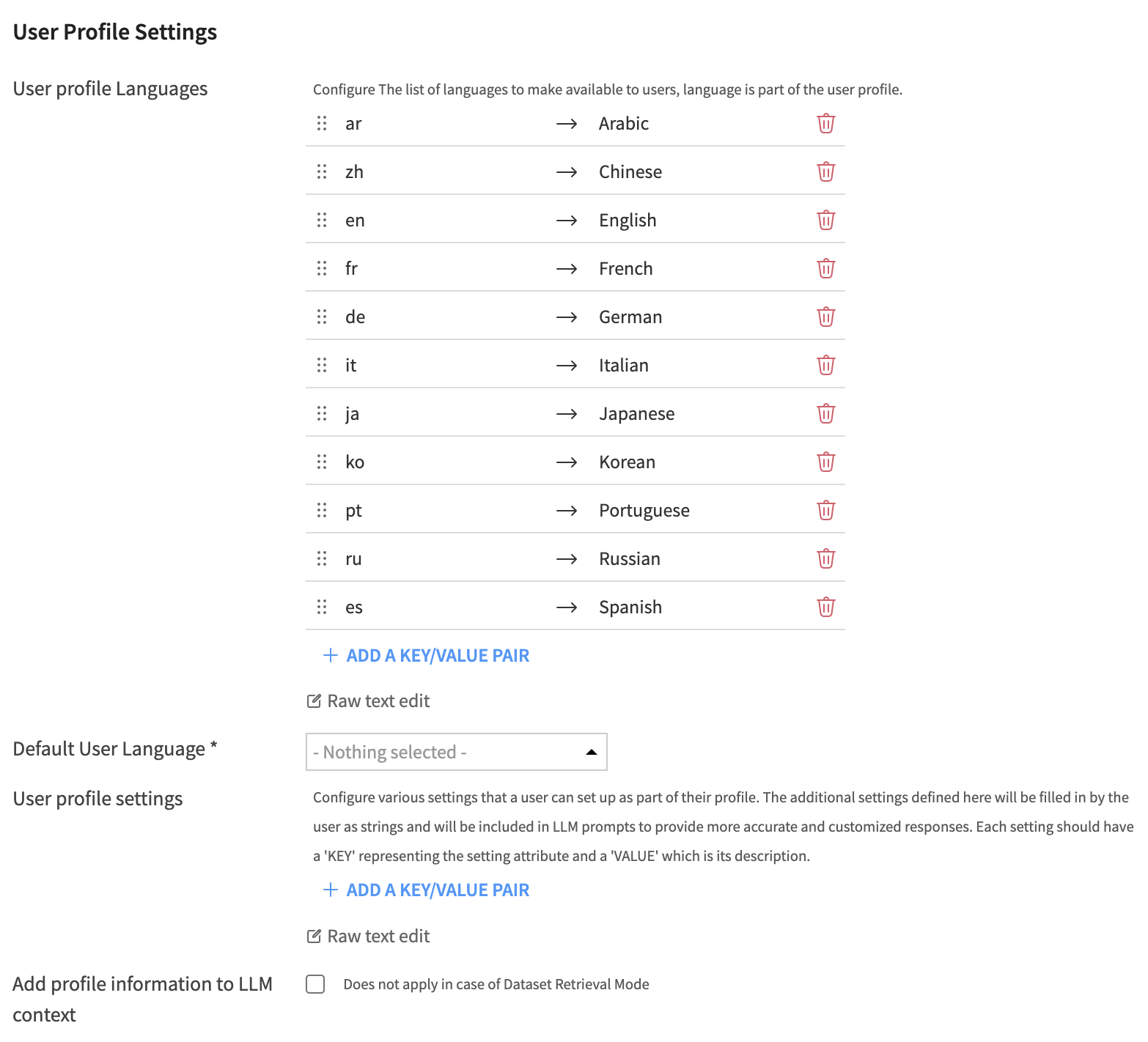 UserProfileConfig